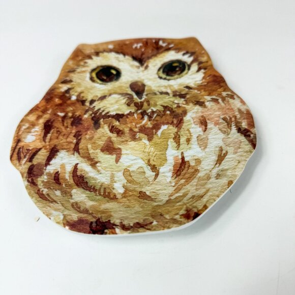 Pier 1 Natural Owl Shaped Melamine 9'' Serving Plate Platter dish - Picture 2 of 7